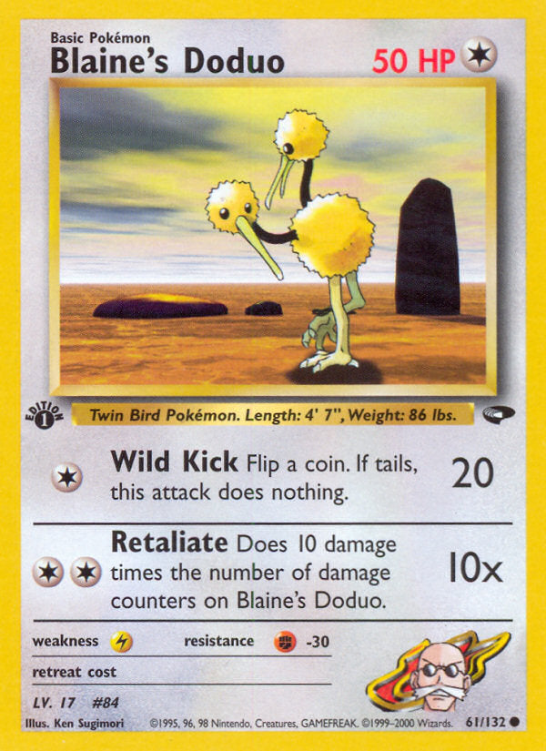 Gym Challenge Blaine's Doduo #61/132 first edition